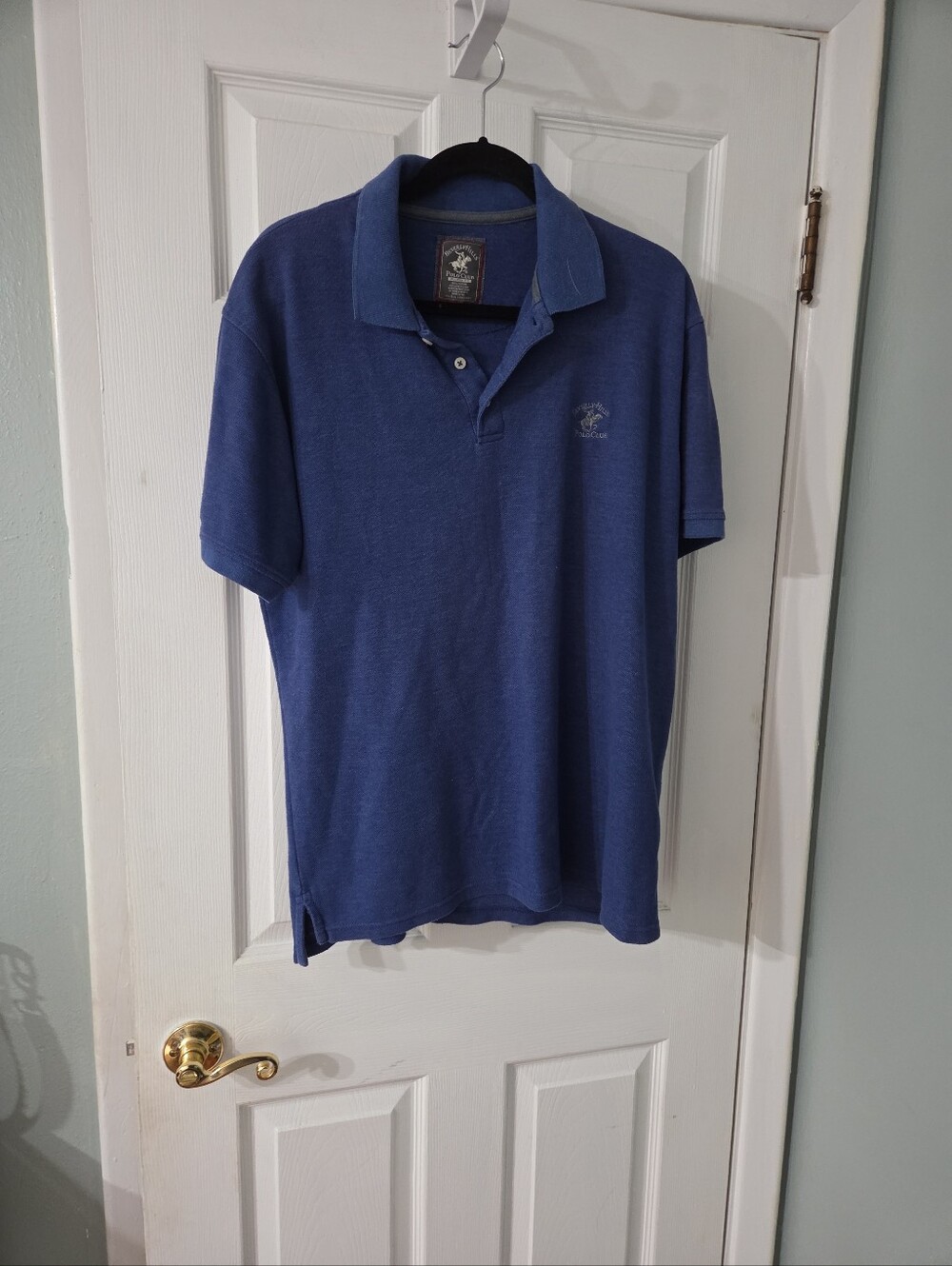 Beverly Hills Polo Club Men's Blue Short-Sleeve Polo L